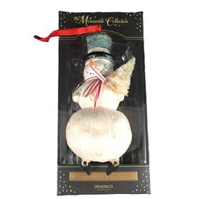 20201805526 Demdaco Ornament Mercantile Collection Snowman Dangling Feet Glass Christmas