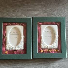 44005 Demdaco 2 Christmas Wishes Friendship Frame Ornament 2x3 #44005 2002 Love