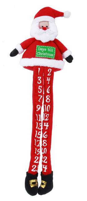 81766 Dennis East Plush Santa Legs Advent Christmas Holiday Calendar