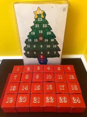 4599-3 Department 56 Vintage Advent Calendar 24 Days Wooden Christmas Tree Block Puzzle