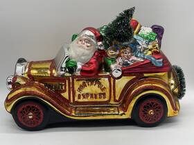 Department 56 465195025137 Large 14 Inch North Pole Express Mercury Glass Ornament Christmas Vgc