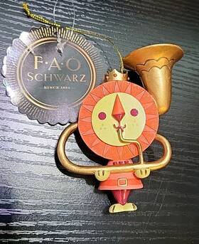 Department 56 6009091fd Vtg - Fao Schwarz Lion Hanging Ornament Christmas Tree Decoration