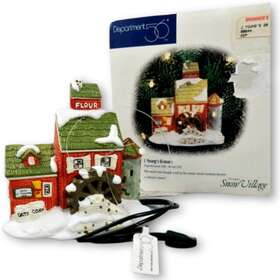 Department 56 734409129252 J Youngs Granary Snow Village Ceramic Light Up Christmas Ornament