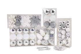 Design Accents 889526386139 Shatterproof Christmas Ball Ornament Collection Set Plastic 129-set White