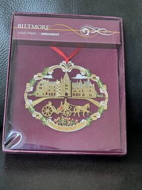 Design Masters 678598137189 Vanderbilt Biltmore House Estate Christmas Ornament 24 Kt Gold Finish 2006
