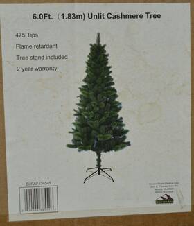 Designer Creations 029033385526 6ft Unlit Cashmere Tree With 475 Tips Inch Artificial Christmas