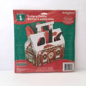 Designware 661526191698 Christmas Cutlery Caddy Gingerbread House Holiday American Greetings