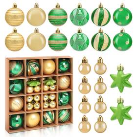 Desiyue 717639018435 42pcs Christmas Balls Ornaments For Xmas Tree Delicate Decoration