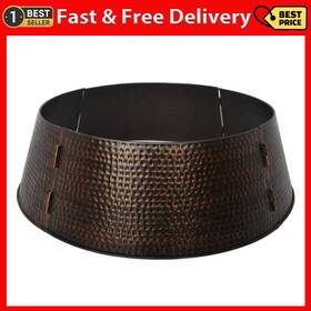 Dewan & Sons Exports Private Limited 313051354313 Brushed Metal Hammered Christmas Tree Collar Brown 27 Inch