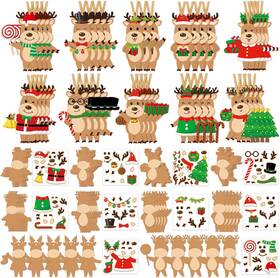 Ornaments-584 Dianelhall 50 Pcs Christmas Reindeer Craft Kit For Kids Diy Ornaments