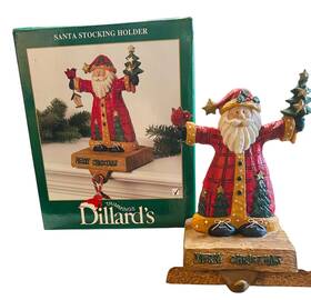 M27tk244tp Dillards Santa Stocking Hanger Holder Resin/cast Iron Christmas Holiday Decor