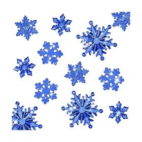 Lg-dilunave-0463 Dilunave 40 Pieces Navy Blue Christmas Snowflake Ornaments Acrylic