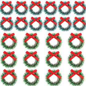 Ud-dingion-9709 Dingion Mini Christmas Wreaths Set - 24 Artificial Decor For Trees Windows And Crafts