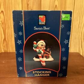 Disney 039934409665 Mickey Mouse Stocking Hanger Santas Best Christmas Candy Cane Read