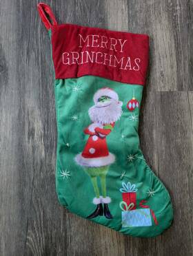 Disney 047475665747 Dr Seuss Grinch 18 Inch Merry Grinchmas Christmas Stocking Holiday Decor