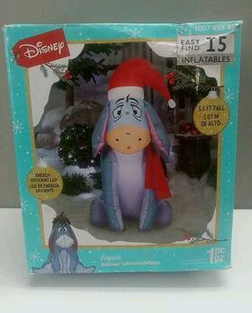 Disney 086786863466 Eeyore 3.5 Christmas Airblown Inflatable Led Light Up Winnie The Pooh
