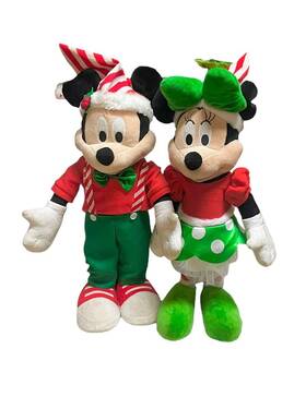 117464 Disney Gemmy Christmas Mickey Mouse And Minnie Holiday Decor Door Greeter
