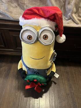 12448 Disney Despicable Me Minion Kevin Christmas Greeter 24 Inch Tall Santa 2017 Standing Plush