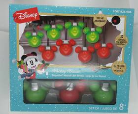 Disney 191245130314 Christmas Mickey Mouse Projection 8 Singing Light String - 8.2 Ft