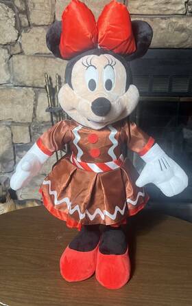 Disney 191245174615 Christmas Holiday 24 In Minnie Mouse Gingerbread Porch Plush Greeter