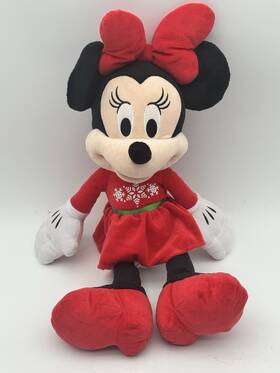 Disney 191245174646 Christmas Holiday 24 Inch Minnie Mouse Red Snowflake Dress Excellent Cond