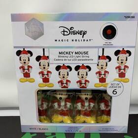 Disney 191245802976 Magic Holiday Christmas Mickey Mouse Blinking Led 6 Light String