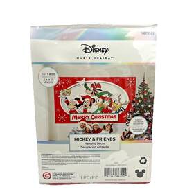 Disney 191245867029 Mickey Mouse And Friends Merry Christmas Multi Color Fabric Wall Art New