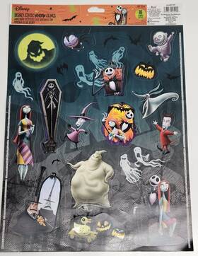 Disney 193849025201 Nightmare Before Christmas Halloween Static Window Clings