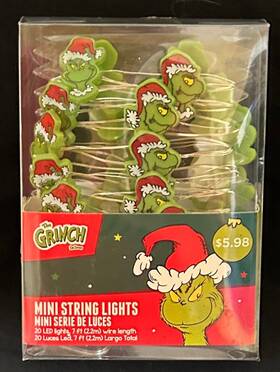 Disney 193849051460 Grinch Mini String Led Christmas Lights