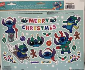 Disney 196610099807 20 Static Stitch Christmas Window Clings Decorations Inch Merry