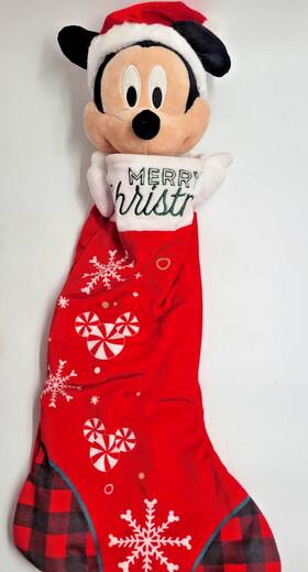 3723650 Disney 24 In Big Head Mickey Mouse Merry Christmas Stocking 3d Large Snowflakes