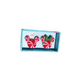 40119874 Disney Mickey And Minnie Mouse Ears Salt Pepper Shakers Christmas Ceramic Nos Mip