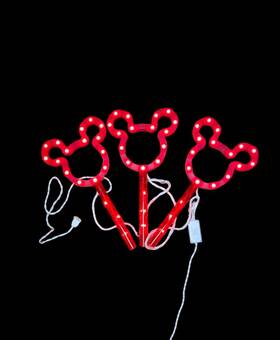 3-marker Disney 49101600 Gemmy Mickey Color Changing Christmas Light Bulb Pathway Markers