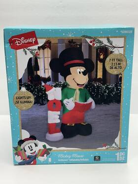 5286128 Disney Christmas 7 Ft Mickey Mouse Noel Airblown Inflatable Led Lights New 2023