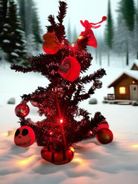 535334 Disney Tim Burton S Nightmare Before Christmas 15 Inch Light-up Tree - Works