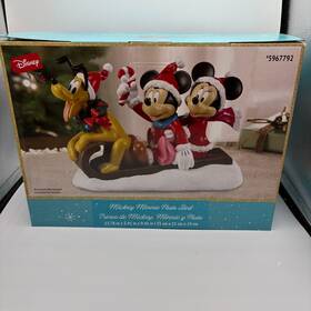 5967792 Disney New Mickey Minnie Pluto Christmas Sled 13 Inch Holiday Table Decor