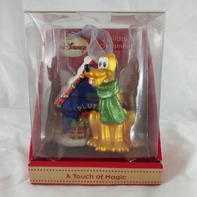 682682 Disney Touch Of Magic Pluto 4.5 Inch Glass Christmas Tree Ornament Original Box