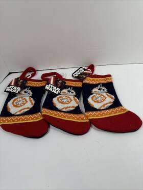 Disney 741895677013 Star Wars Mini 7.5 Inches Christmas Stocking Knit New Lot Of 3 Bb8 Robot