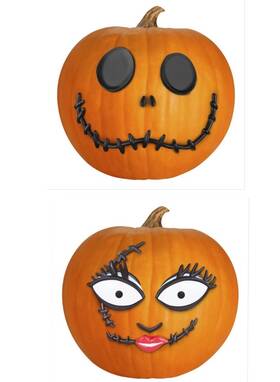 74711 Disney Jack Skellington Sally Pumpkin Decorating Push In Nightmare Before Christmas New