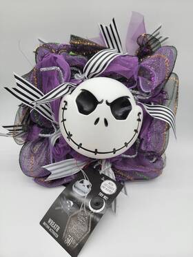940719 Disney Nightmare Before Christmas Jack Wreath Plays Music And Lights Up Works New
