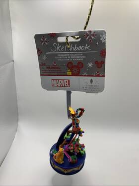 Disney Parks 400951571176 2024 Sketchbook Avengers Captain Marvel Christmas Ornament Lightsup