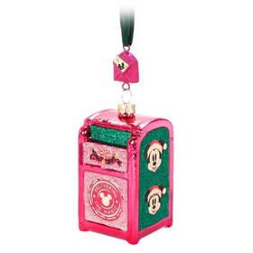 Disney Parks 400984274679 2024 Mickey And Minnie Mailbox Glass Holiday Christmas Ornament - New
