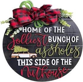 Divedream 313031612631 National Lampoons Christmas Vacation Holiday Decor Wooden Wreath Woo