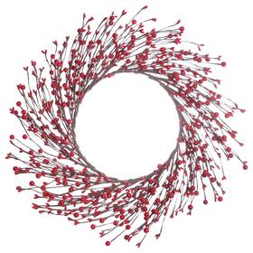 Diyfloru 614158326129 15 Inches Red Berry Wreathartificial Christmas Wreath Winter Wreaths For Fron