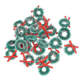 A11tq19dex500f1j37o4qr Doitool Best 24pcs Mini Christmas Wreath Artificial Dollhouse Decoration Miniature Tree