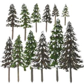 H30022a15t4 Doitool Assorted Pine Trees 12pcs Miniature Sisal Tiny Christmas Village