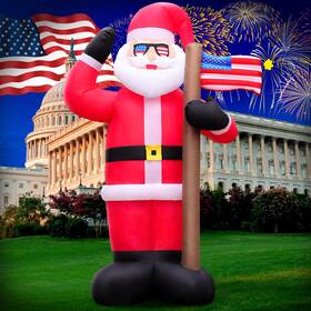 Domkom 761017500210 8ft Christmas Patriotic Independence Day 4th Of July Memorial Inflatable