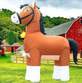 Domkom 761017509435 9ft Clydesdale Horse Inflatables Christmas Spring Farm Ranch Giant Blow Up A