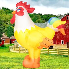 Domkom 761017509466 6ft Rooster Inflatables Christmas Spring Farm Ranch Blow Up Animals Cute Chi