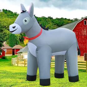 Domkom 761017510080 6ft Donkey Inflatables Christmas Spring Farm Ranch Blow Up Animals Cute Dec
